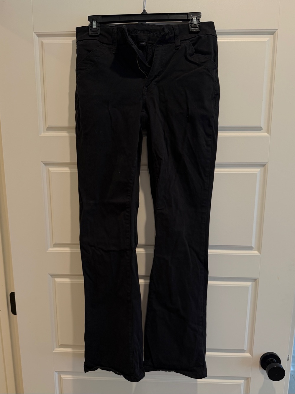American Eagle Curvy High Rise Kick Boot Pants Black 6 Long Womens